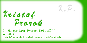 kristof prorok business card